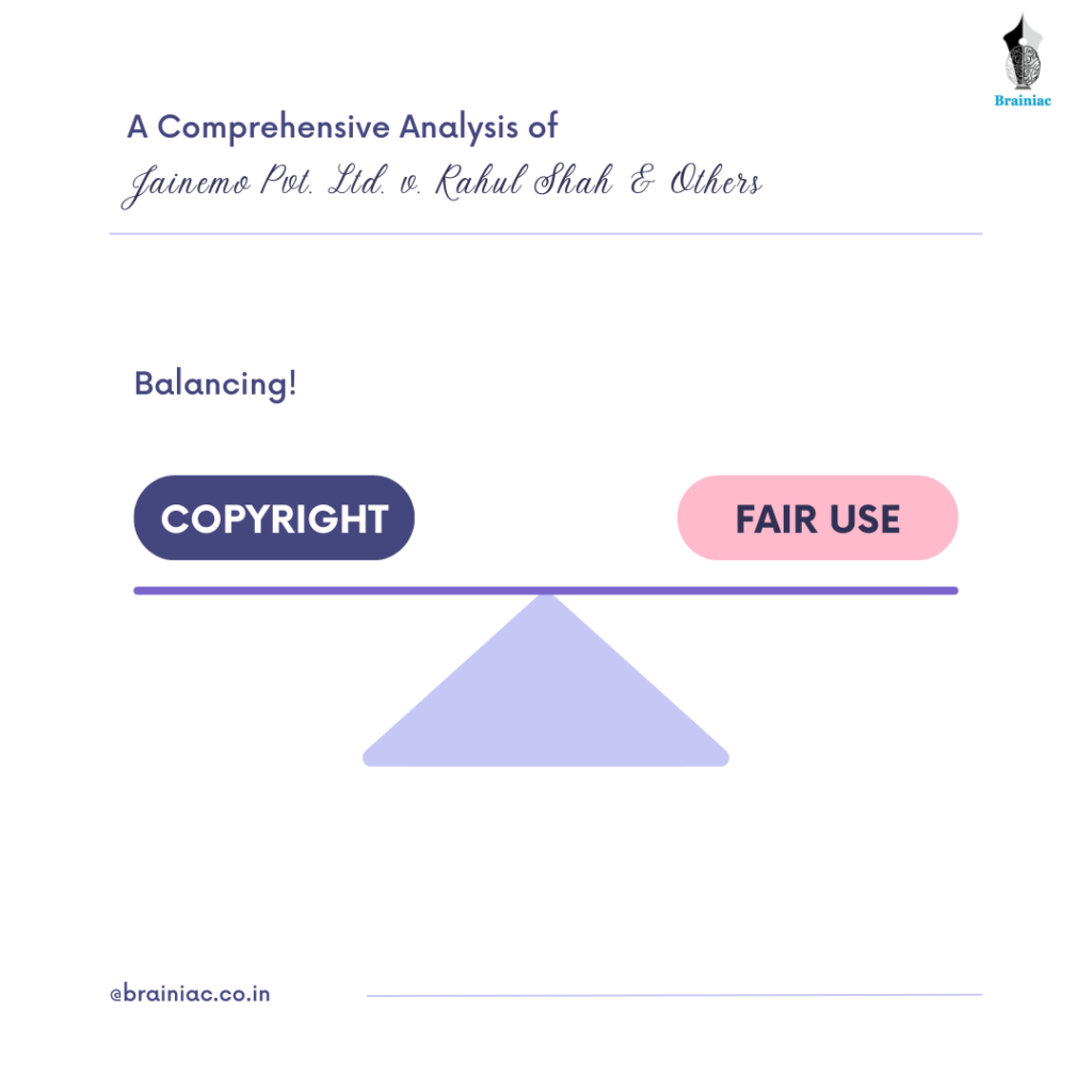 Balancing Copyright and Fair Use: A Comprehensive Analysis of Jainemo Pvt. Ltd. v. Rahul Shah & Others